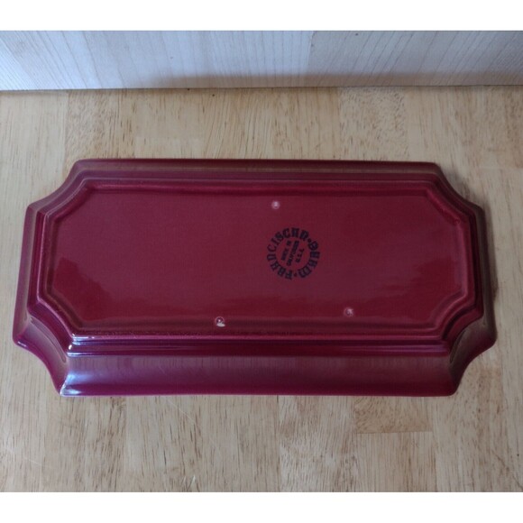 Franciscan Capistrano Art Ware 441 Low Rectangular Flower Bowl Duo Yellow/Maroon - Picture 3 of 6